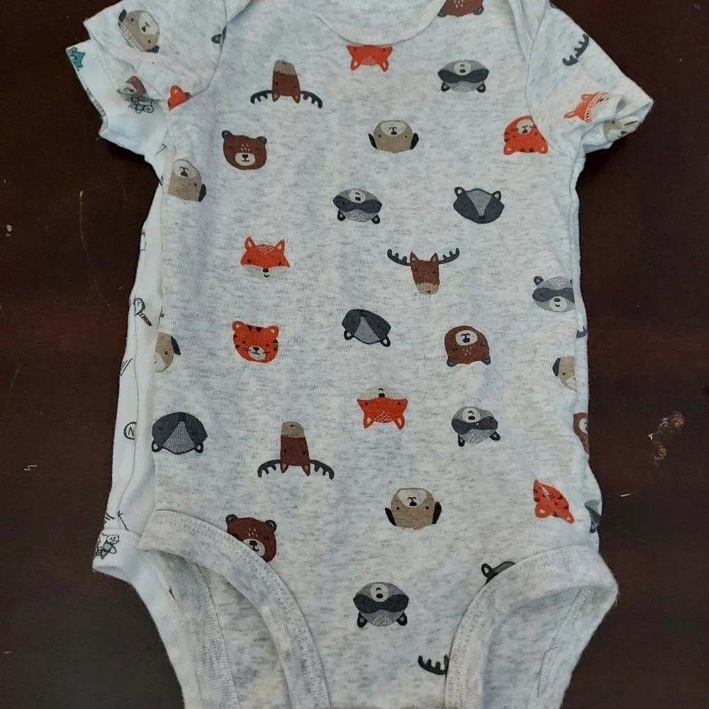 Carter's Baby Boy Bodysuits 5 Pack Animal Size 6M - Picture 5 of 12